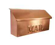 Handmade Copper Mailbox Wall Mount, Modern Outdoor Mailbox
