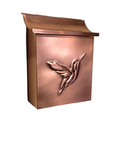 Hummingbird Mailbox, Wall Mounted Vertical Mailbox, Copper Design
