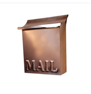 Vertical Wall Mount Copper Mailbox, 16 Ounces Embossed Mailbox