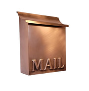 Vertical Wall Mount Copper Mailbox, 16 Ounces Embossed Mailbox