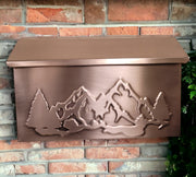 Mountain Peak Solid Copper Mailbox, Tree Decorative Home Mailboxes