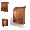 Vertical Wall Mount Mailbox With House Number, Modern Outdoor Mailbox