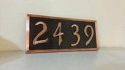 Real patina copper House plaque 4 numbers - Copper Design