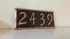 Real patina copper House plaque 4 numbers - Copper Design